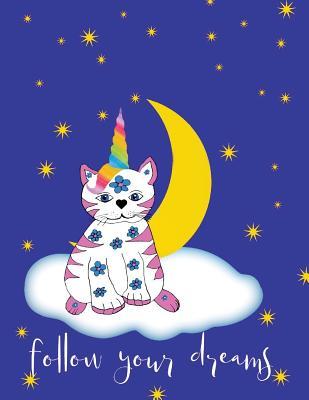 Download Fallow Your Dreams: Cute Cat Unicorn, Extra Large Blank Sketchbook for Kids -  file in PDF