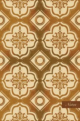 Download Notes: 6x9 Unruled Blank Notebook - Check Round Curve Cross Frame Crest - Retro Brown Worn Out Vintage Seamless Pattern Cover. Matte Softcover and Cream Interior Papers. -  file in ePub