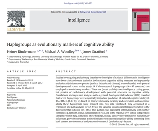Full Download Haplogroups as evolutionary markers of cognitive ability - Michael A. Woodley file in ePub